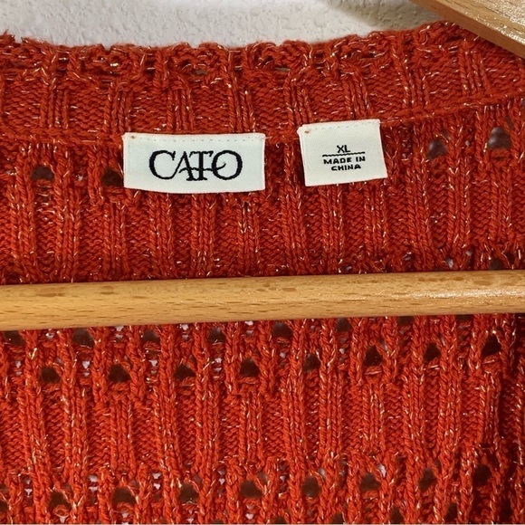 Cato Womens Open Weave Sweater Vest V Neck Light Weight Long Tunic Top S XL - Picture 7 of 9